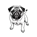 Young pug tattoo design idea