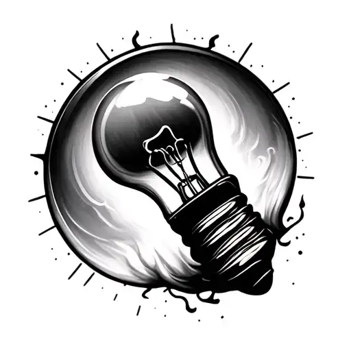 light bulb burnt out tattoo design idea