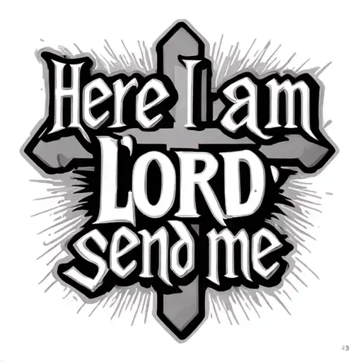 "Here I am Lord, send me" Cross tattoo design idea