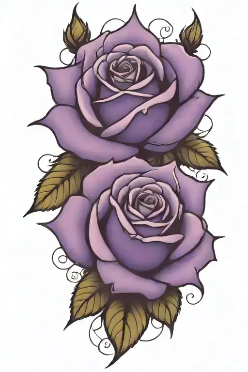 roses purple tattoo design idea