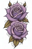 roses purple tattoo design idea