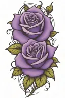roses purple tattoo design idea