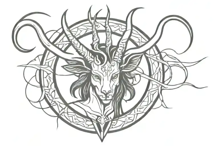 female baphomet tattoo design idea