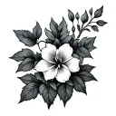 ivy leaves, gladiolus tattoo design idea