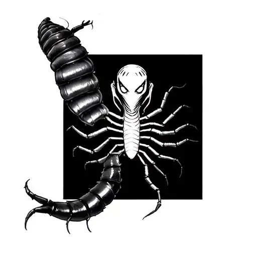 1000-7 counting down Tokyo ghoul neck tattoo centipede tattoo design idea
