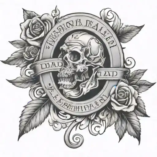 memorial for dad tattoo design idea