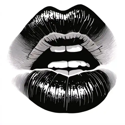 Lips Kiss tattoo design idea