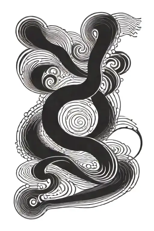 the ripple logo in its development according to the Fibonacci sequence tattoo design idea