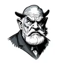 grumpy grandad tattoo design idea