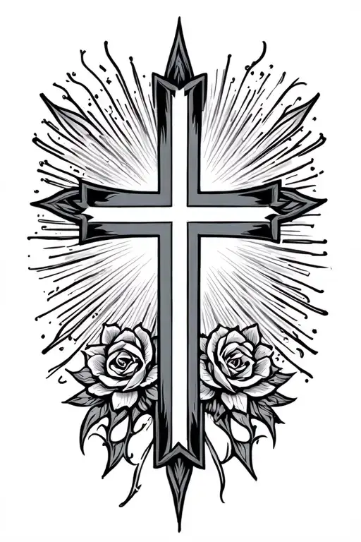 plain cross that says yahweh tattoo design idea