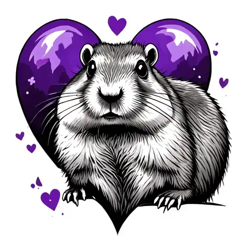 Groundhog Day purple heart tattoo tattoo design idea
