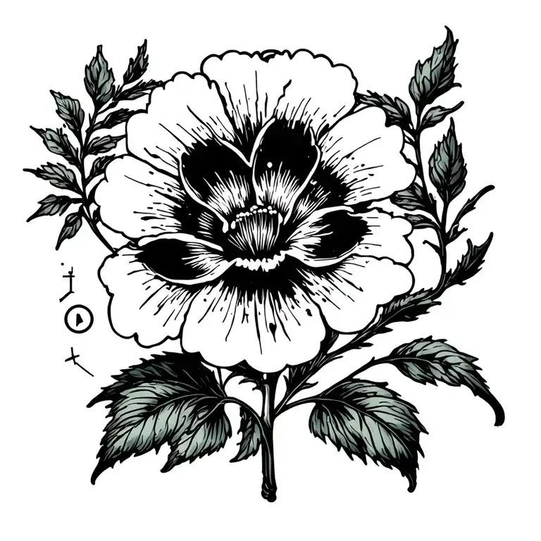 Scorpio constellation and geranium flower  tattoo design idea