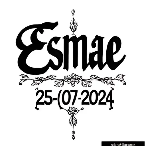 "Esmae 25-07-2024" "(Esmae 25-07-2024)" clean forearm tattoo design for a father dedicated to his daughter tattoo design idea