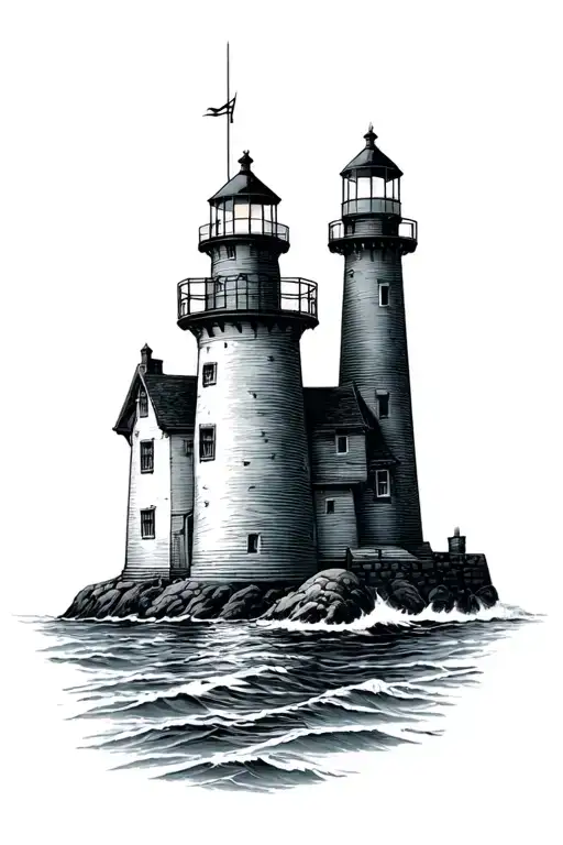 fastnet lighthouse shining tattoo design idea