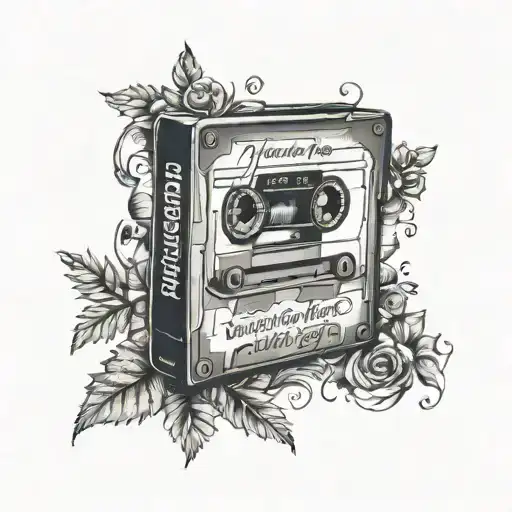 cassette tape with lyrics from the song "When you grow up your heart dies" tattoo design idea
