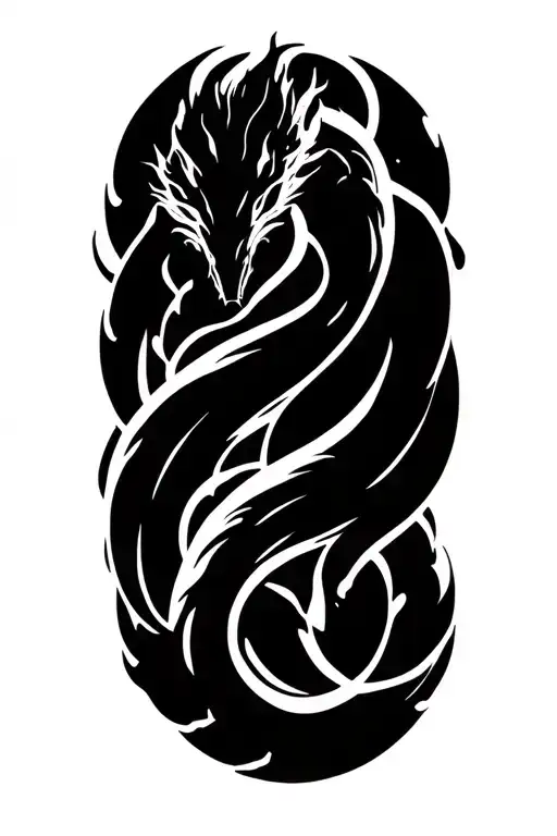 sea serpent intertwining tattoo design idea