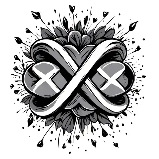 xoxo with infinity symbol tattoo design idea