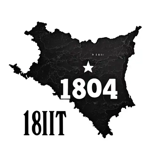 Map of Haiti with the number 1804 tattoo design idea