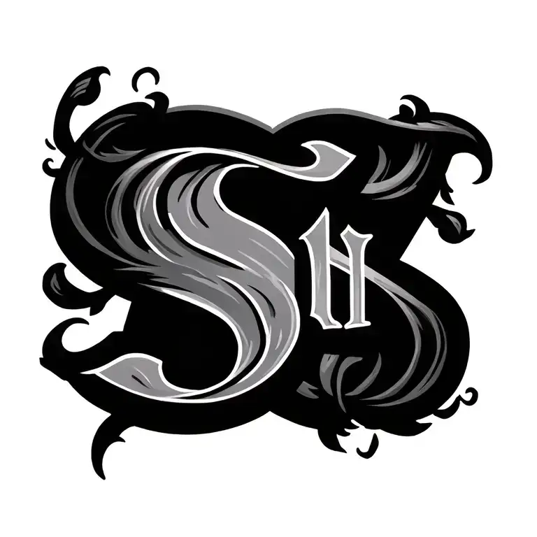 Letter S j a n letter tattoo design idea