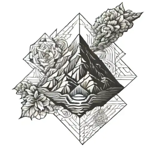 volcano tattoo design idea