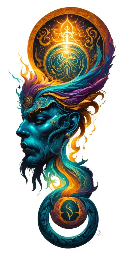 "The five mana symbols" Mtg tattoo design idea