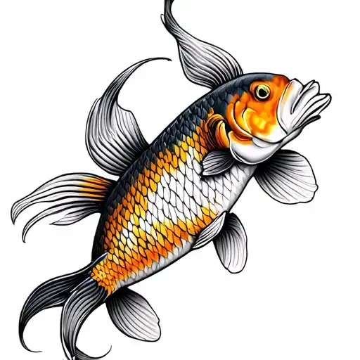 golden carp koi tattoo design idea