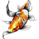 golden carp koi tattoo design idea
