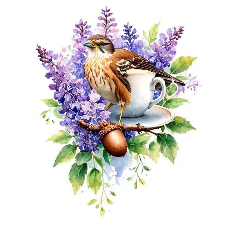 john 15:1, sparrowhawk, lilacs, and coffee, acorns, law enforcement blue line tattoo design idea