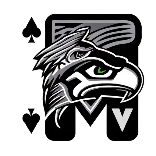 1985 Seahawks logo poker queens tattoo design idea