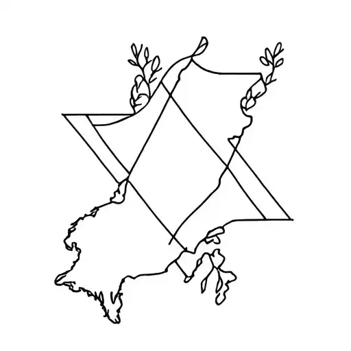 israel and new jersey paying homage tattoo design idea
