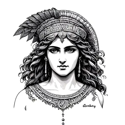 athena greek goddess tattoo design idea