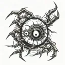 8 ball spider tattoo design idea
