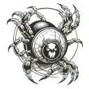 8 ball spider tattoo design idea