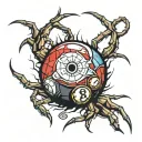 8 ball spider tattoo design idea