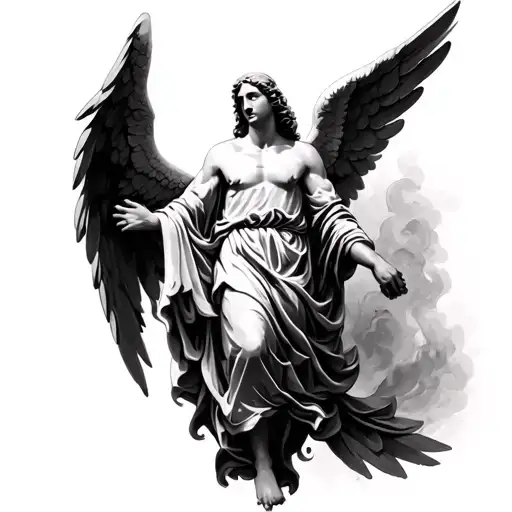 biblical accurate angel tattoo design idea