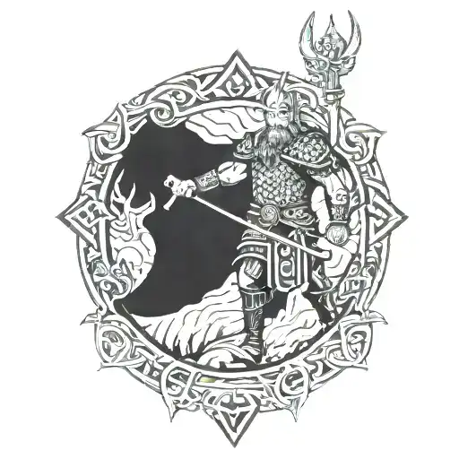 mills Yggdrasil viking warrior tattoo design idea