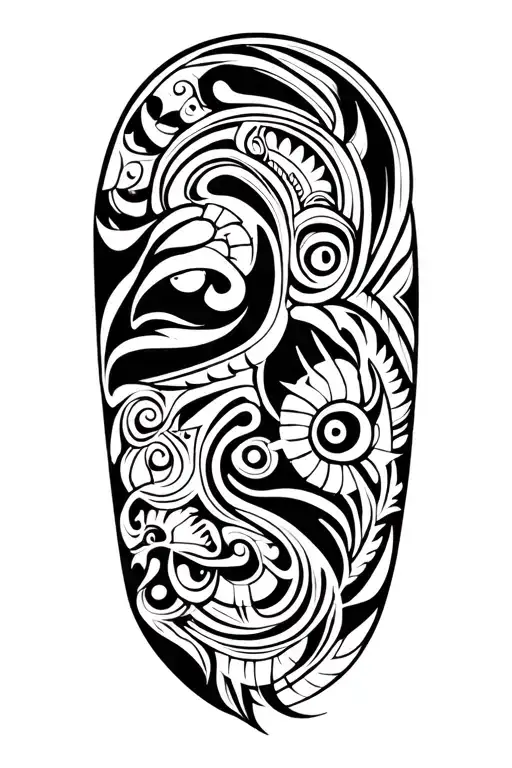 Maori style representing family, personal accomplishment, success, perseverance tattoo design idea