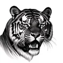 tiger emerging tattoo design idea