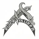 FUCK YA LIFE LETTERS tattoo design idea