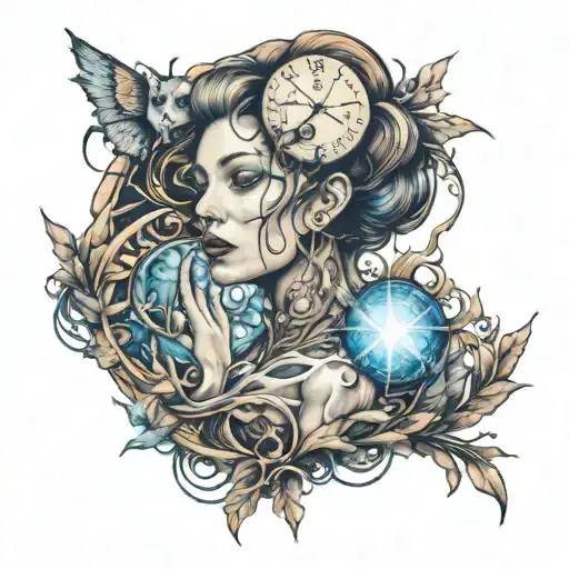 the one who carries light within herself inside tattoo design idea