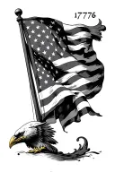 flag declaration 1776 tattoo design idea