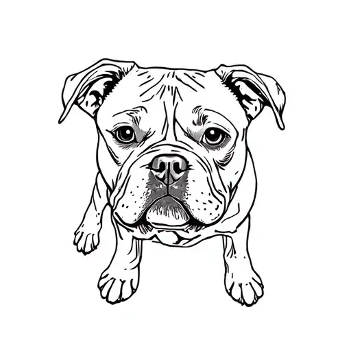 Staffordshire bull terrier, I have 3 of them a nd a American Staffo, a unique design for my dogs, simple, line work tattoo design idea