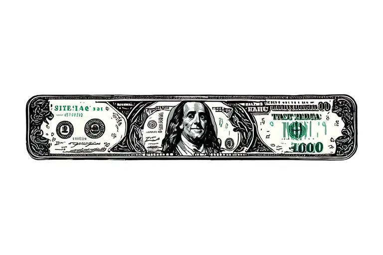 money and drugs mixed together with alcohol and sadness  tattoo design idea