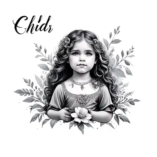 Child Name tattoo design idea