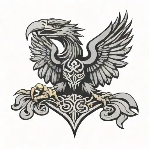 albanian eagle inside the Greek flag intertwined tattoo design idea