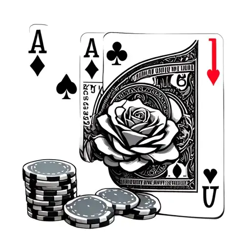 albania rosses poker and money  tattoo design idea