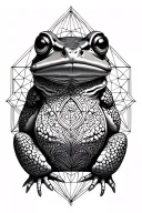 bufo toad with sacred geometry tattoo design idea