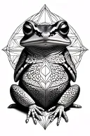 bufo toad with sacred geometry tattoo design idea