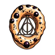 deathly hallows donut shaped pool floaty tattoo design idea