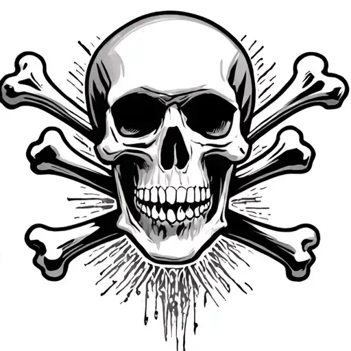 crossbones memorial tat in honor of my brother who past tattoo design idea